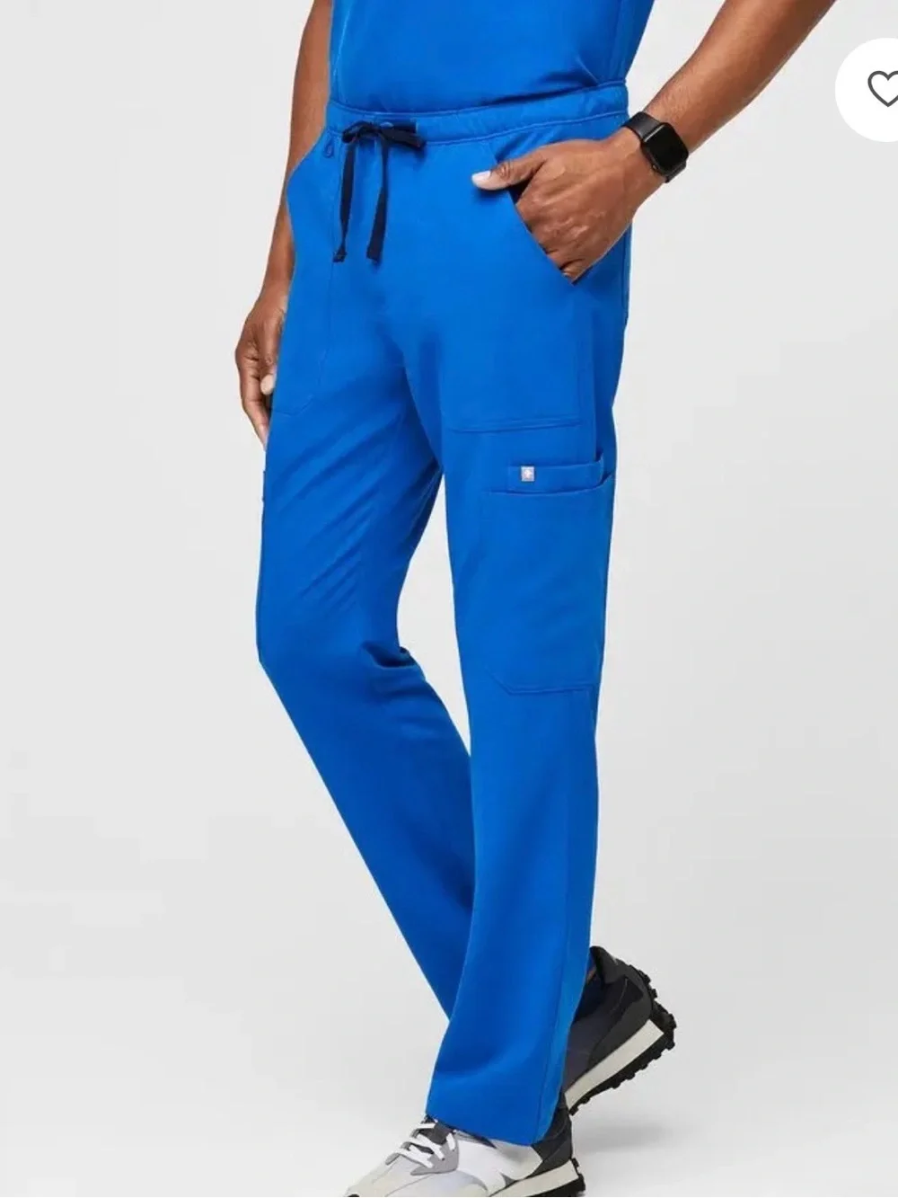 Figs Men Cairo Straight Leg Scrub Pants in Royal Blue (Zip Fly)